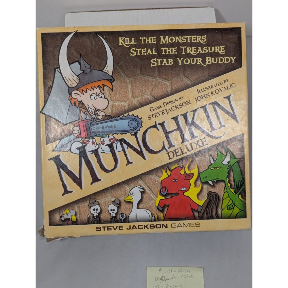 Steve Jackson Games SJG1483 Munchkin Deluxe Board Game Cards Etc ...